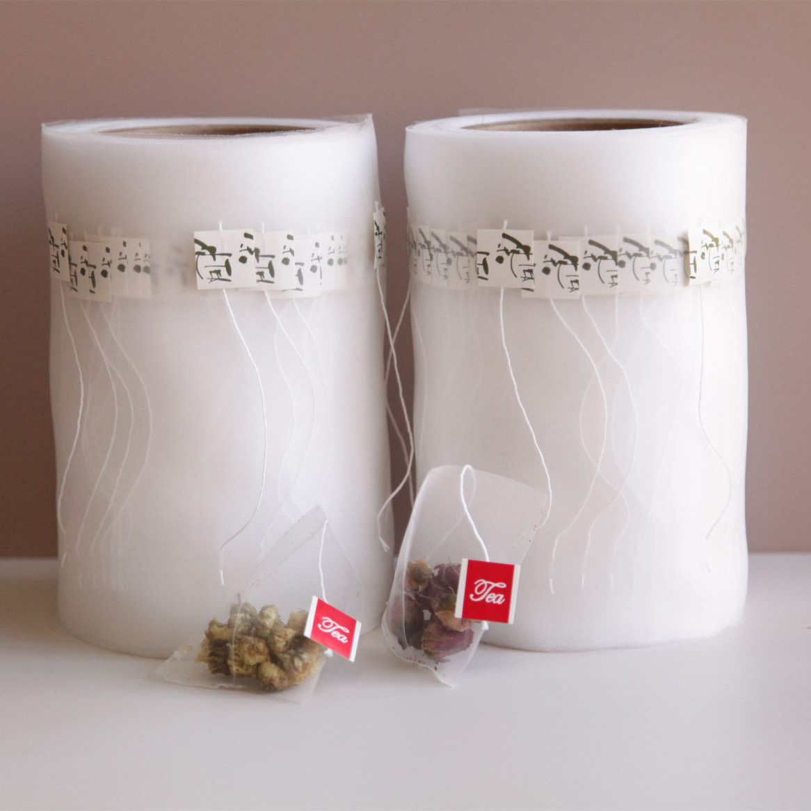 Corn Fiber Tea Bag Rolls With Tags
